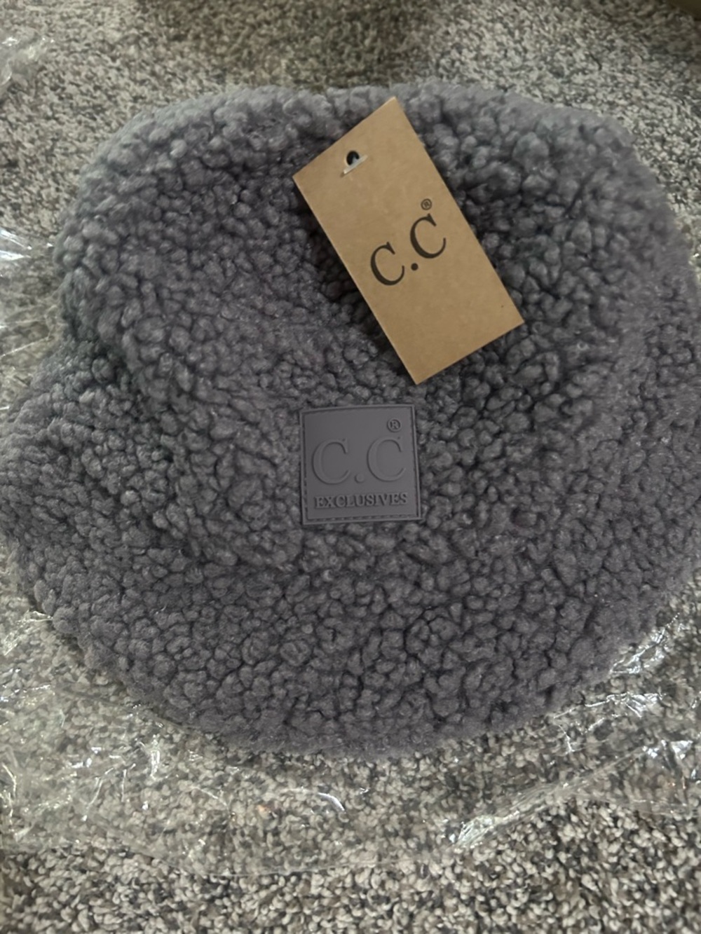 C.C Plush Sherpa Bucket Hat - Charcoal